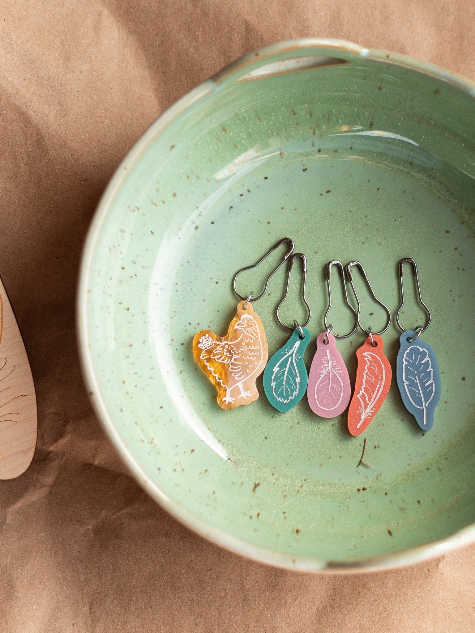 EleventyOne Windmills EleventyOne Windmills - Flock & Feather Coloured Acrylic Stitch Marker Set