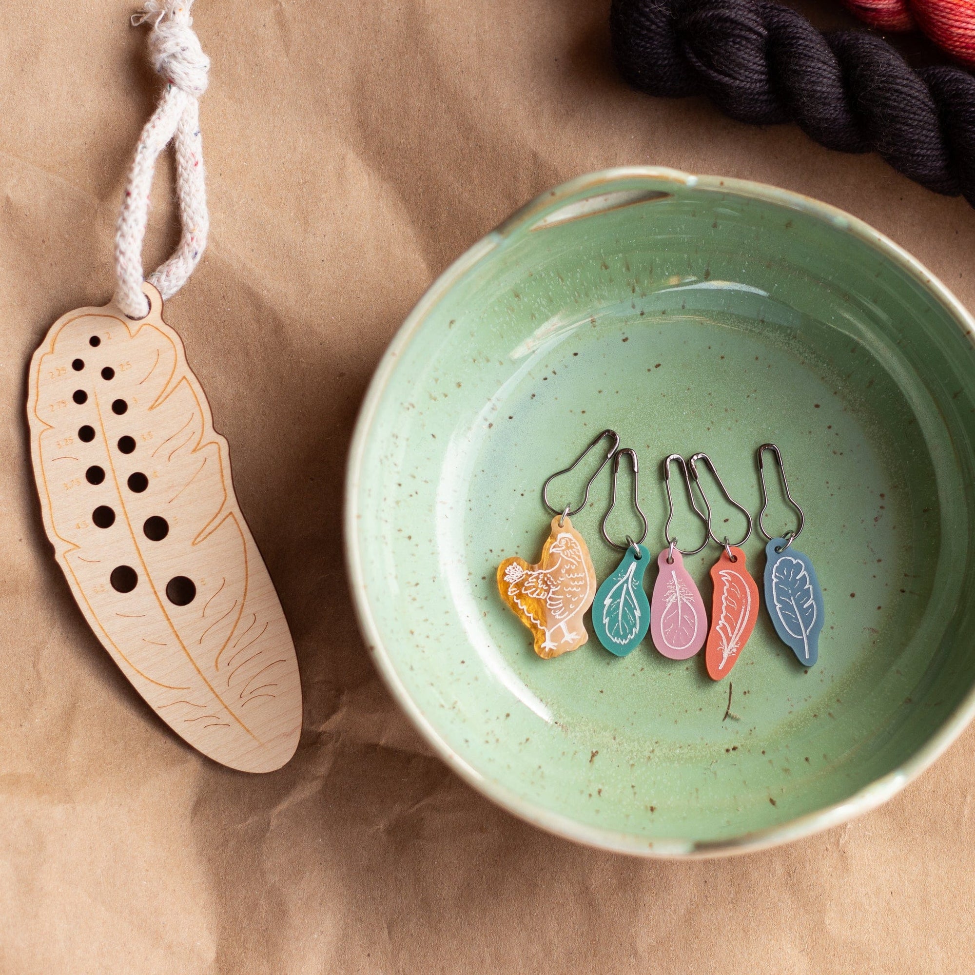 EleventyOne Windmills EleventyOne Windmills - Flock & Feather Coloured Acrylic Stitch Marker Set