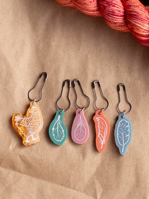 EleventyOne Windmills EleventyOne Windmills - Flock & Feather Coloured Acrylic Stitch Marker Set
