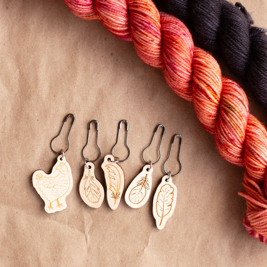 EleventyOne Windmills EleventyOne Windmills - Flock & Feather Wooden Stitch Marker Set