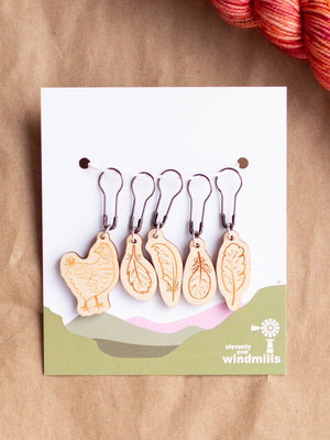 EleventyOne Windmills EleventyOne Windmills - Flock & Feather Wooden Stitch Marker Set