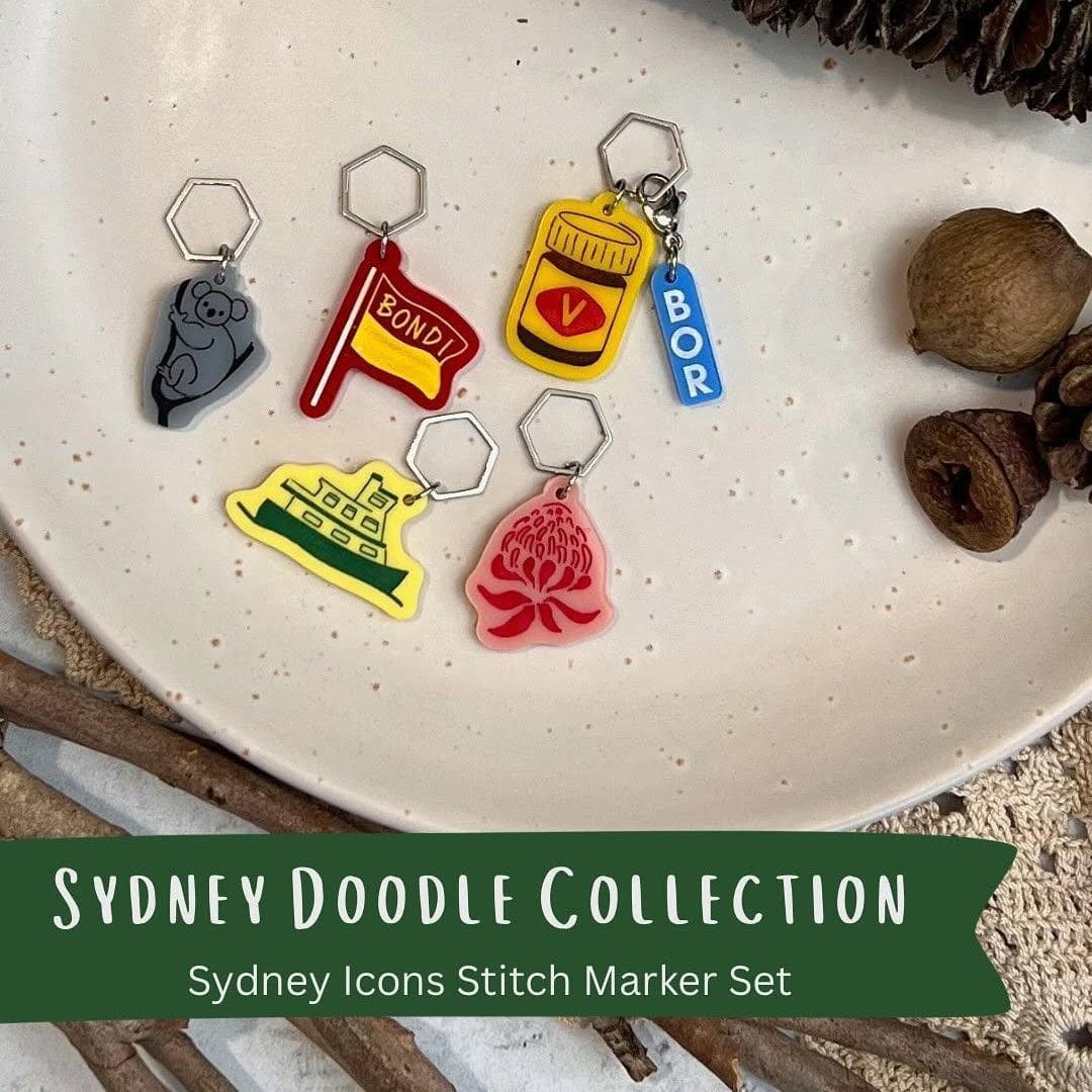 EleventyOne Windmills EleventyOne Windmills - Sydney Doodle Stitch Marker Set PRE-ORDER