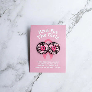 Louie & Lola Yarns Enamel Pin Knit for the Girls - Yarn Boobie Enamel Pin