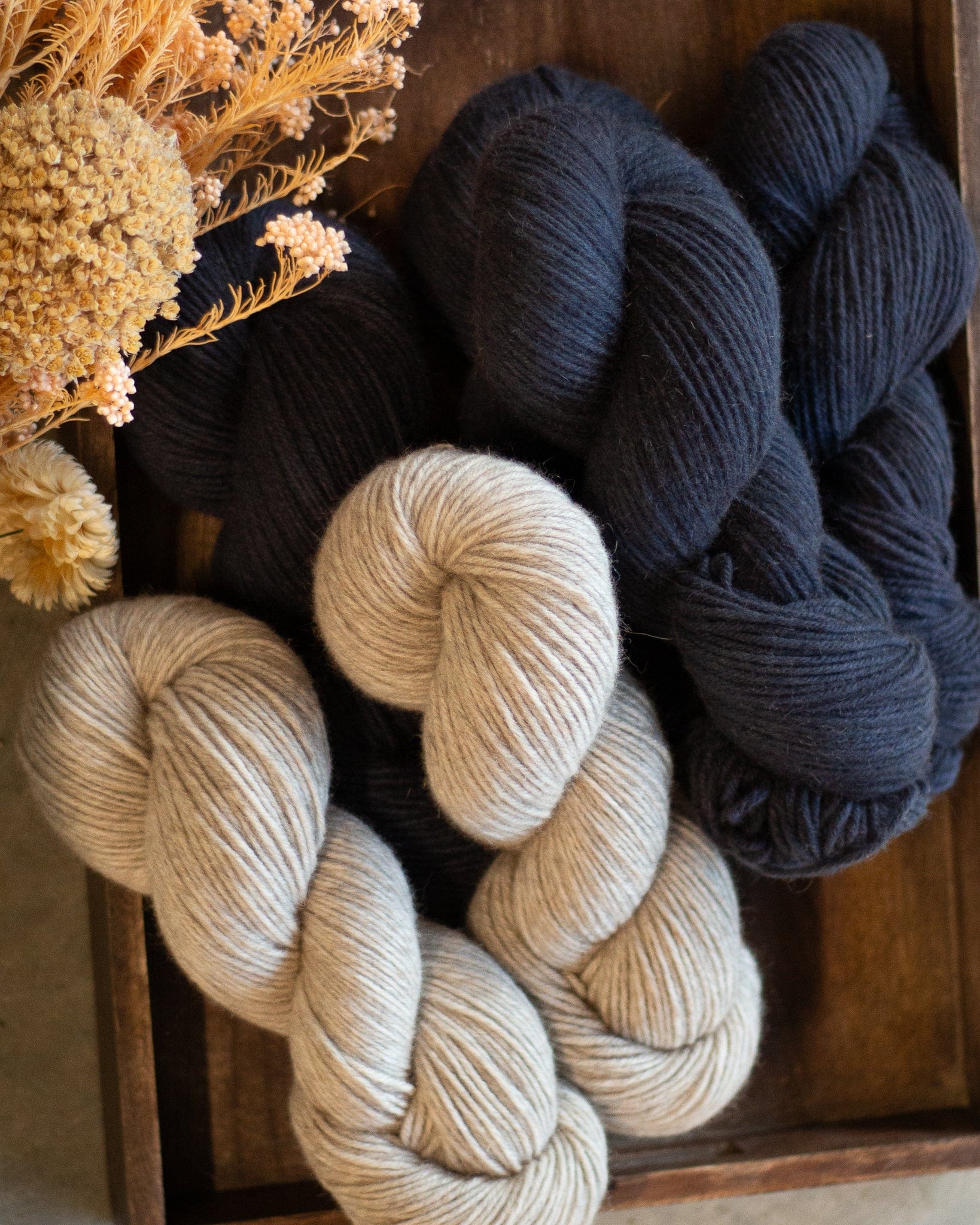Louie & Lola Yarns Ink & Natural / Sizes 1-3 Vera Loves Knitting - Homey Cardigan Kit - Merino Possum DK