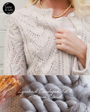 Louie & Lola Yarns Lyrebird Cardigan - Kit 4 - Storm Cloud PRE-ORDER