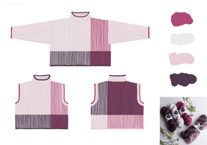 Louie & Lola Yarns Overlay Sweater & Vest Kits - Cormo Fingering & Mohair Silk Lace - Kit 5