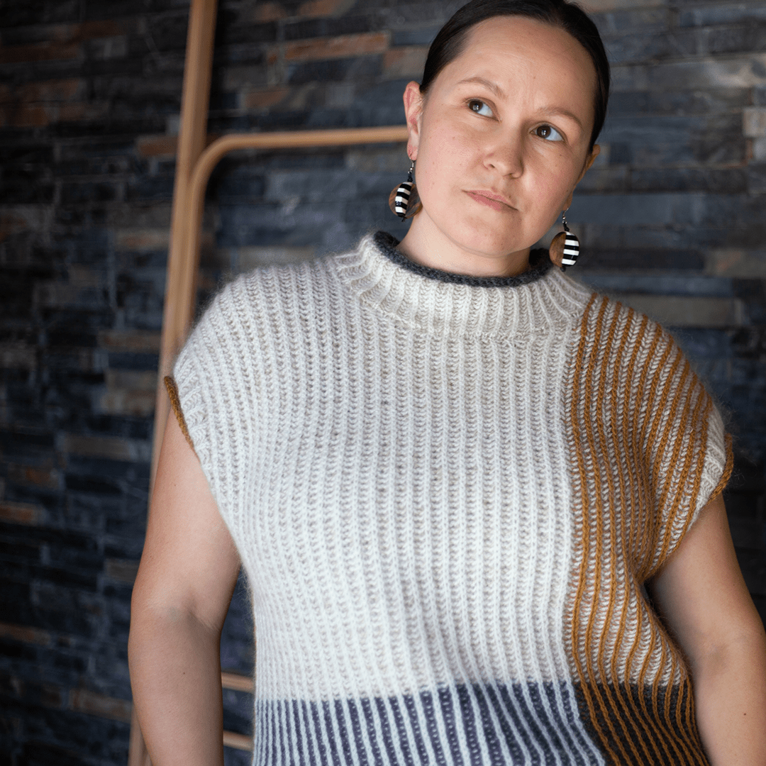 Louie & Lola Yarns Overlay Sweater & Vest Kits - Cormo Fingering & Mohair Silk Lace - Kit 7