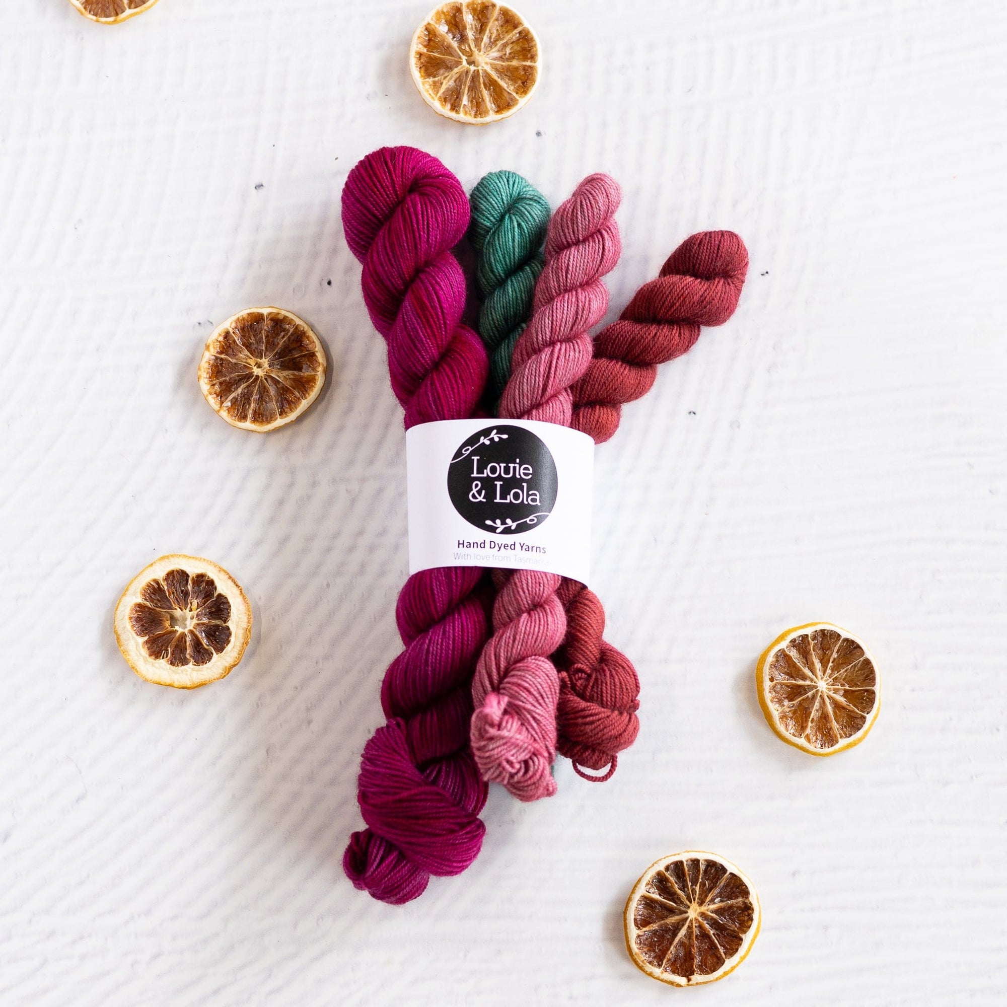 Louie & Lola Yarns Set 1 Merino Yak Nylon Sock - Christmas Party OOAK Sets