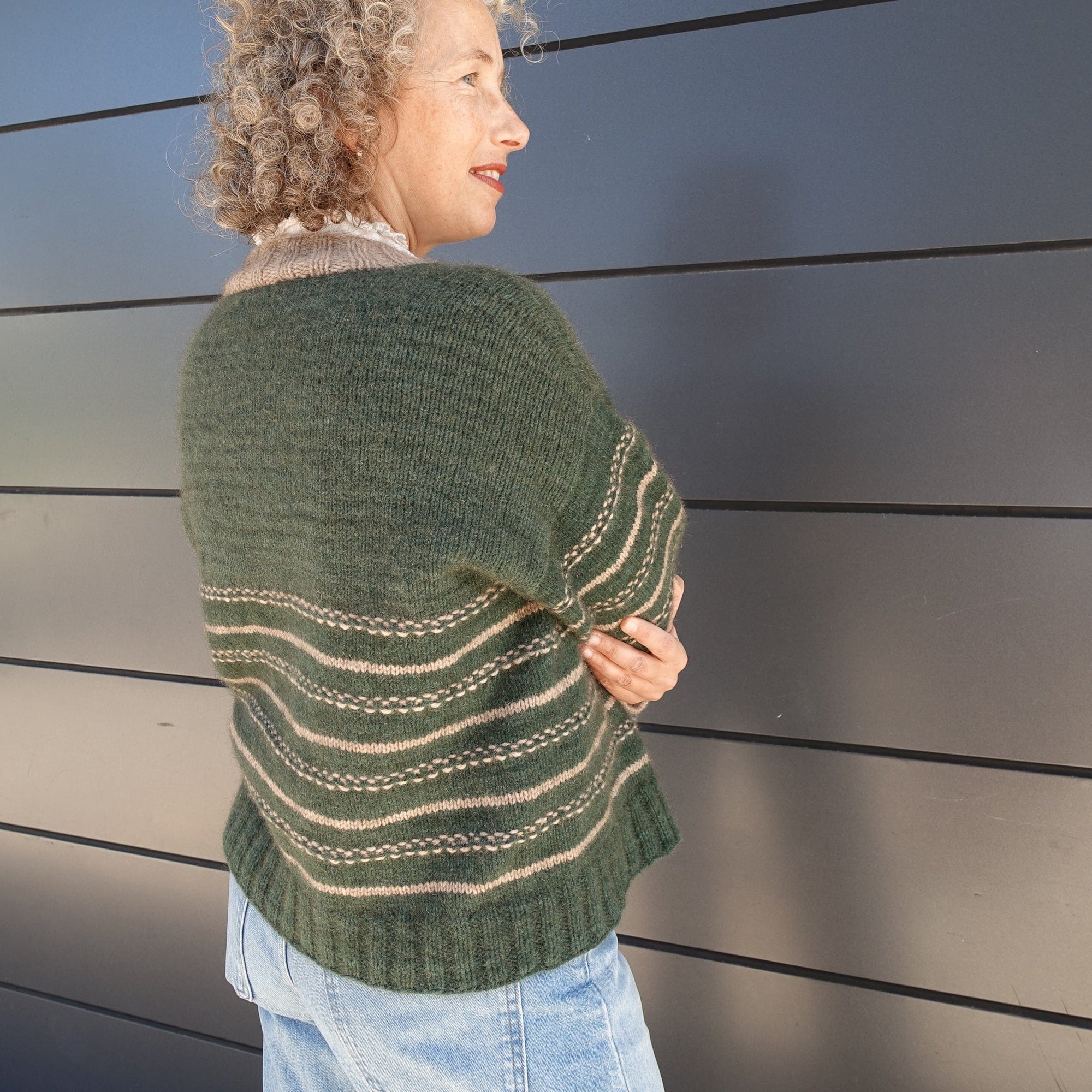Louie & Lola Yarns Vera Loves Knitting - Homey Cardigan Kit - Merino Possum DK