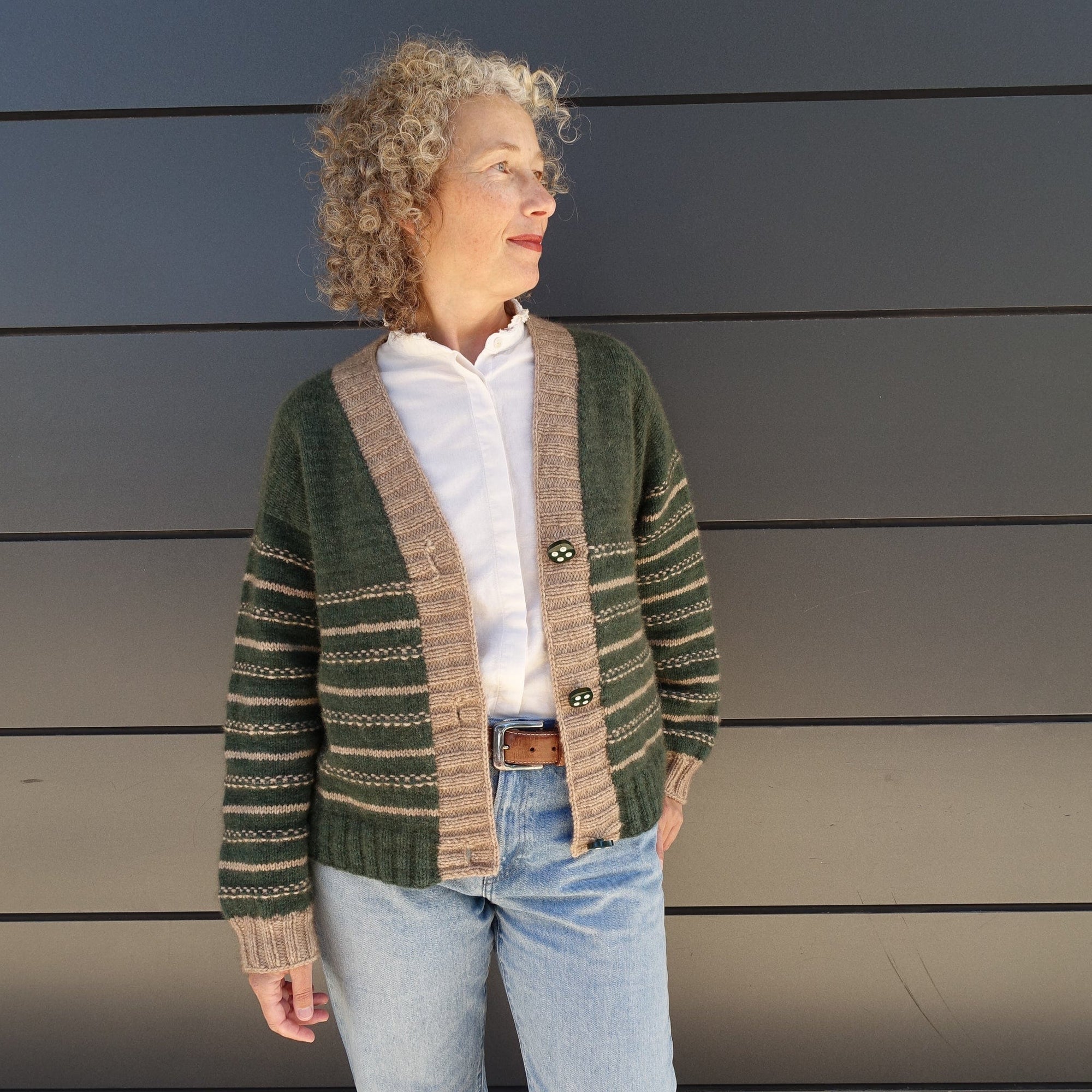 Louie & Lola Yarns Vera Loves Knitting - Homey Cardigan Kit - Merino Possum DK