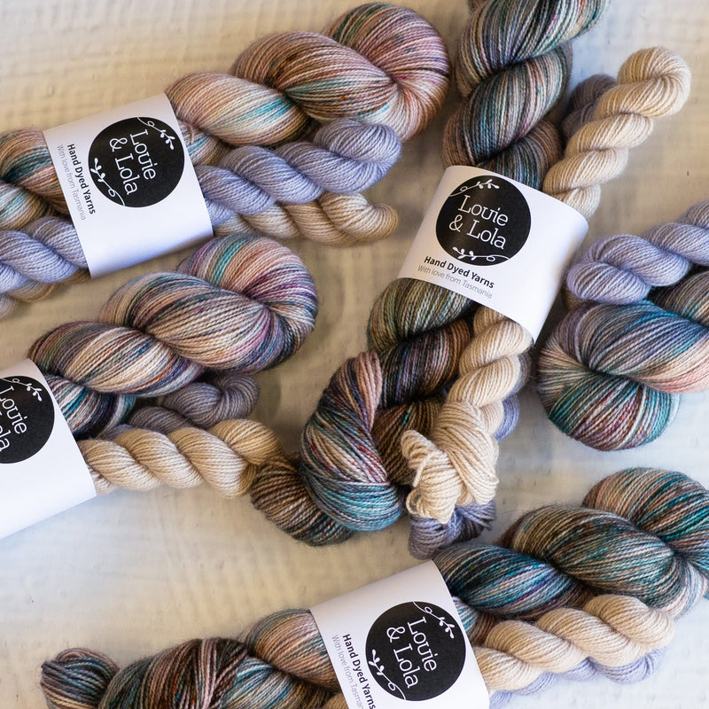 Louie & Lola Yarns Yarn Club Flock & Feather Yarn of the Month - September 2026 - Chocolate & Mauve Silkie