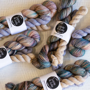 Louie & Lola Yarns Yarn Club Flock & Feather Yarn of the Month - September 2026 - Chocolate & Mauve Silkie