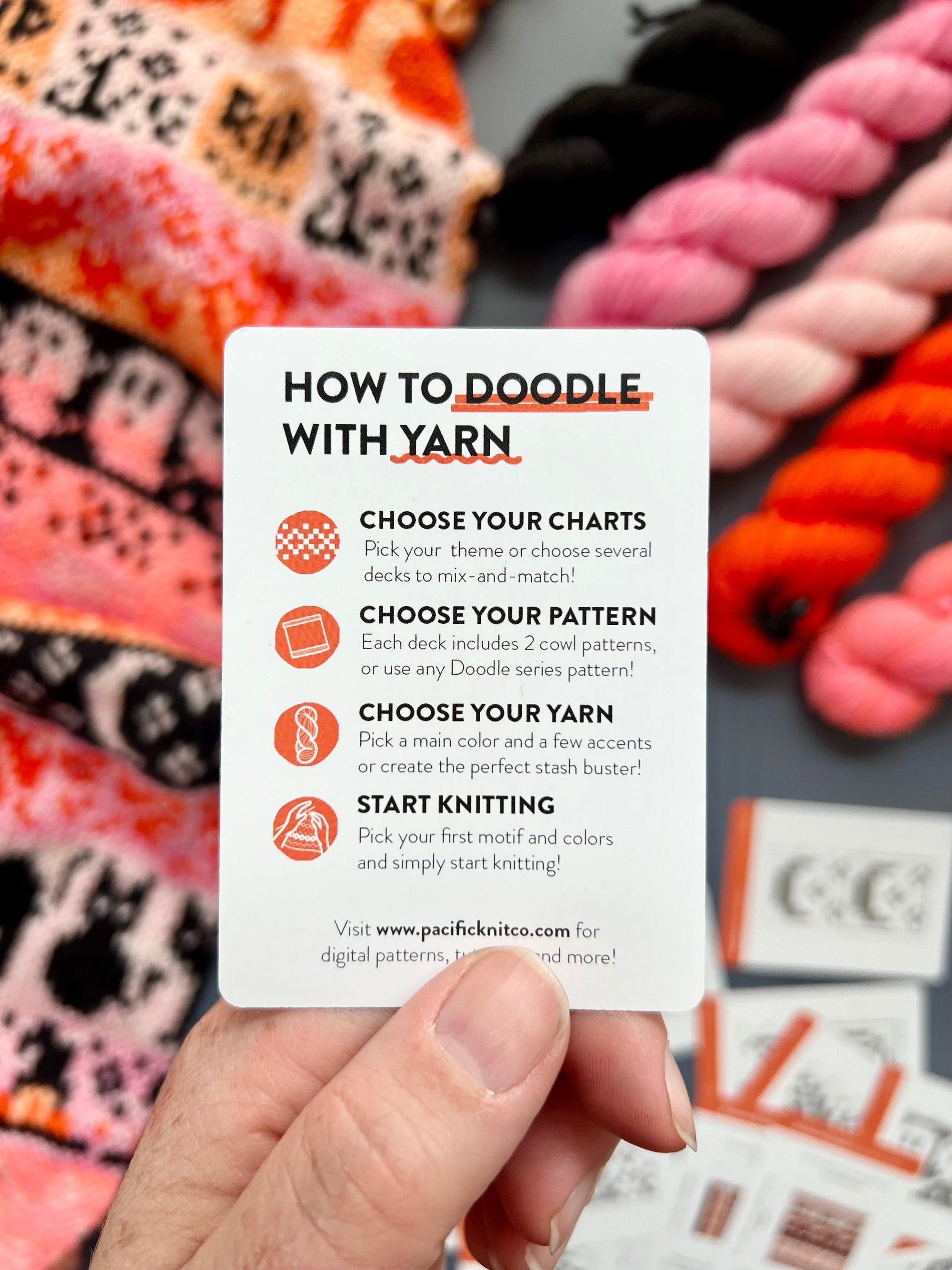 Knit Pattern Card Louie & Lola Yarns - Pacific Knit Co. - Autumn Doodle Card Deck