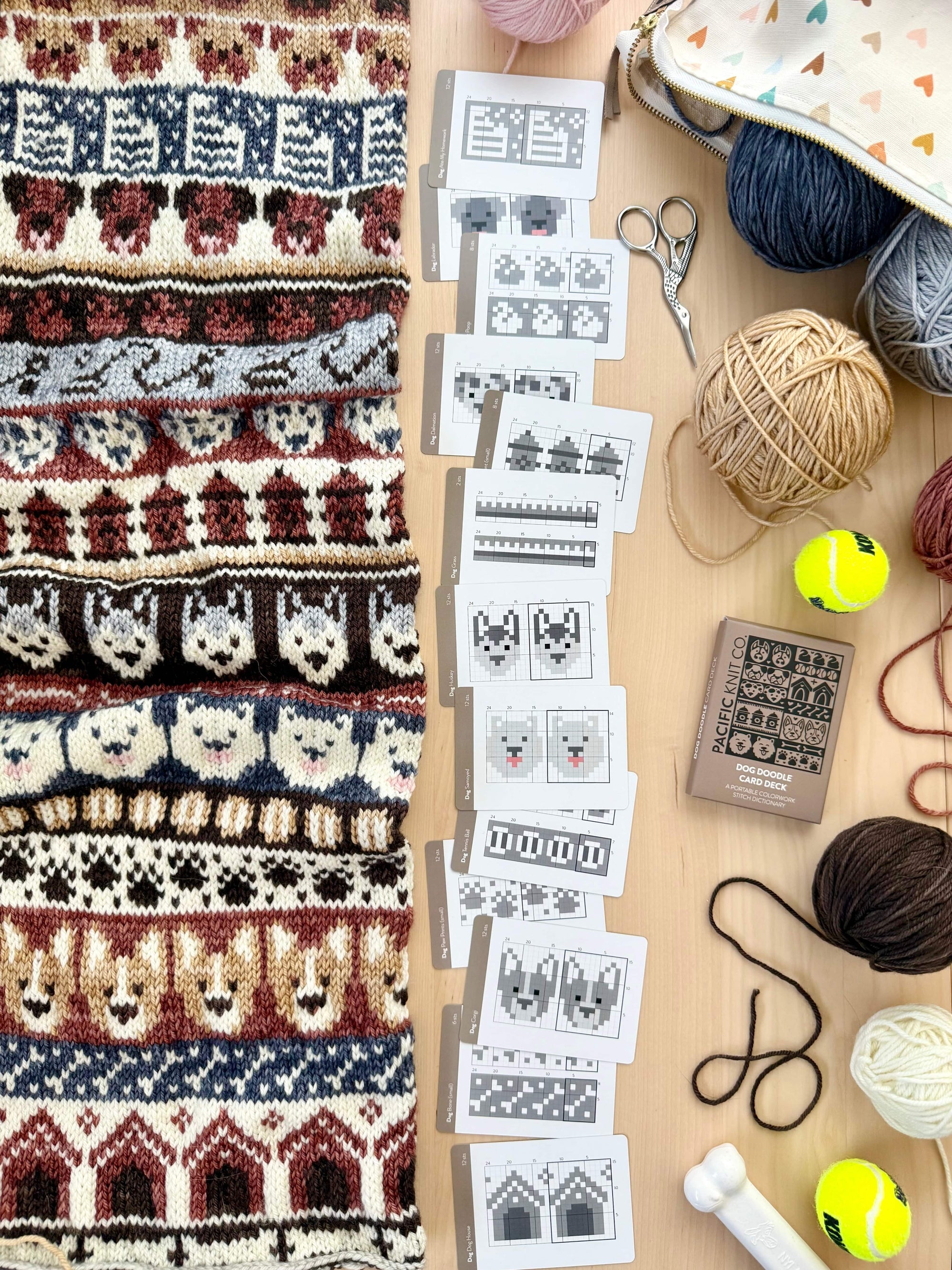 Knit Pattern Card Louie & Lola Yarns - Pacific Knit Co. - Dog Doodle Card Deck (Expansion)