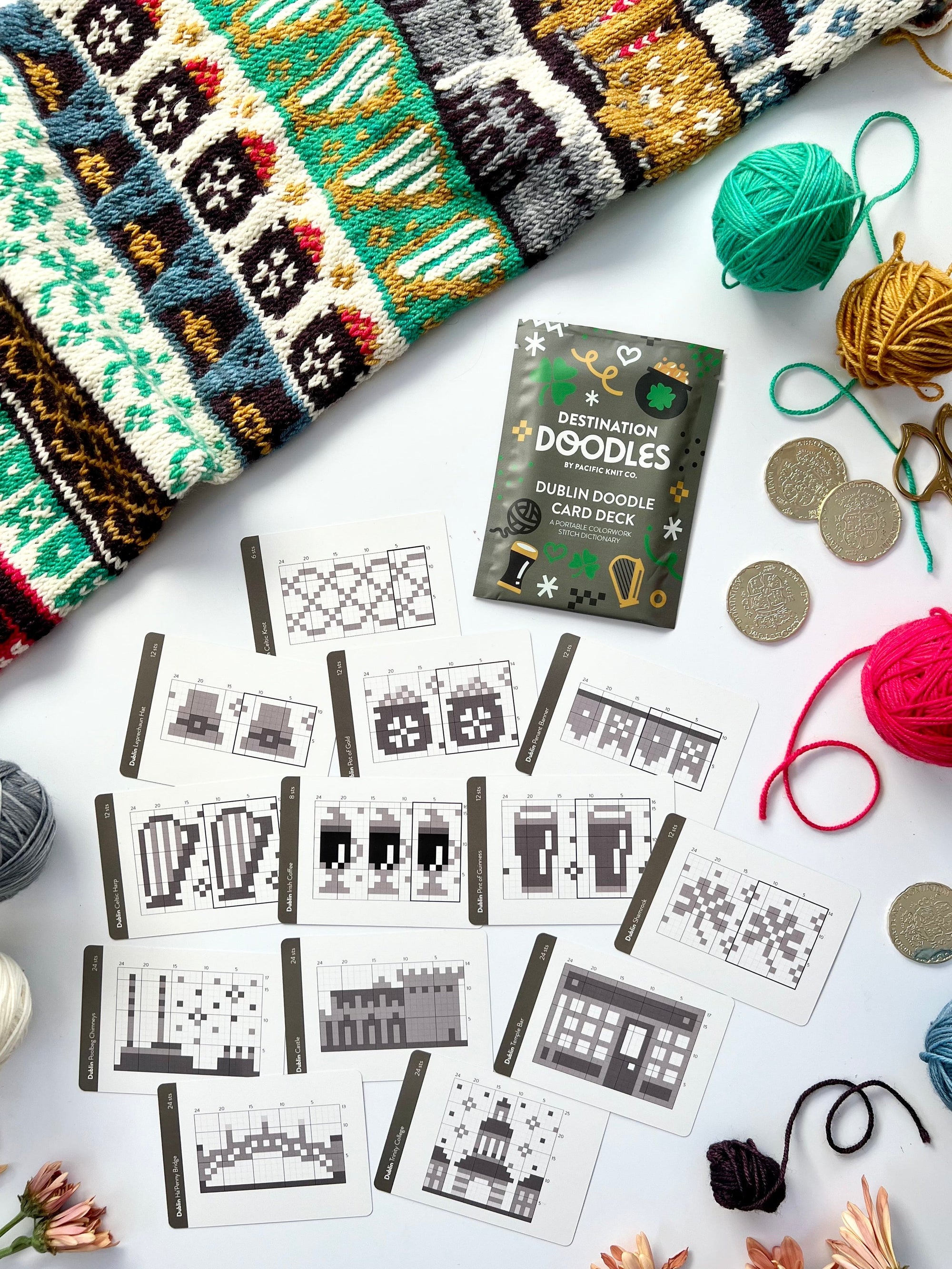 Pacific Knit Co. knitting pattern Pacific Knit Co. - Dublin Destination Doodle Card Deck (Foil Pack)
