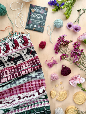 Pacific Knit Co. knitting pattern Pacific Knit Co. - Edinburgh Destination Doodle Card Deck (Foil Pack) PRE-ORDER
