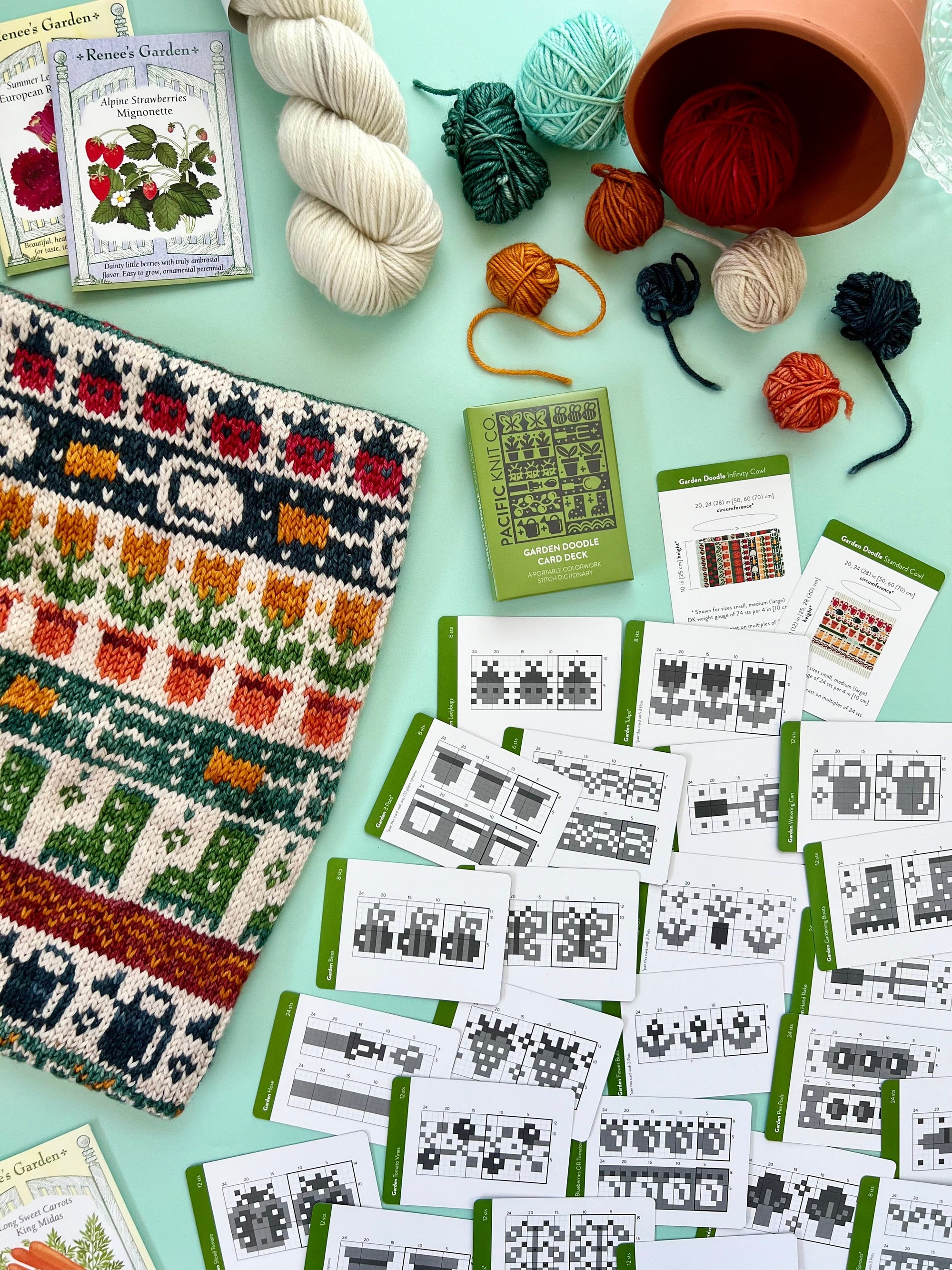 Pacific Knit Co. knitting pattern Pacific Knit Co. - Garden Doodle Card Deck (Expansion)