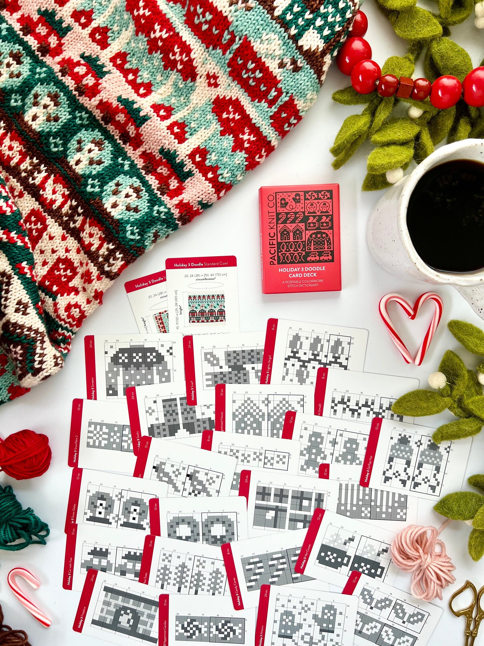 Pacific Knit Co. knitting pattern Pacific Knit Co. - Holiday 3 Doodle Card Deck (Expansion)