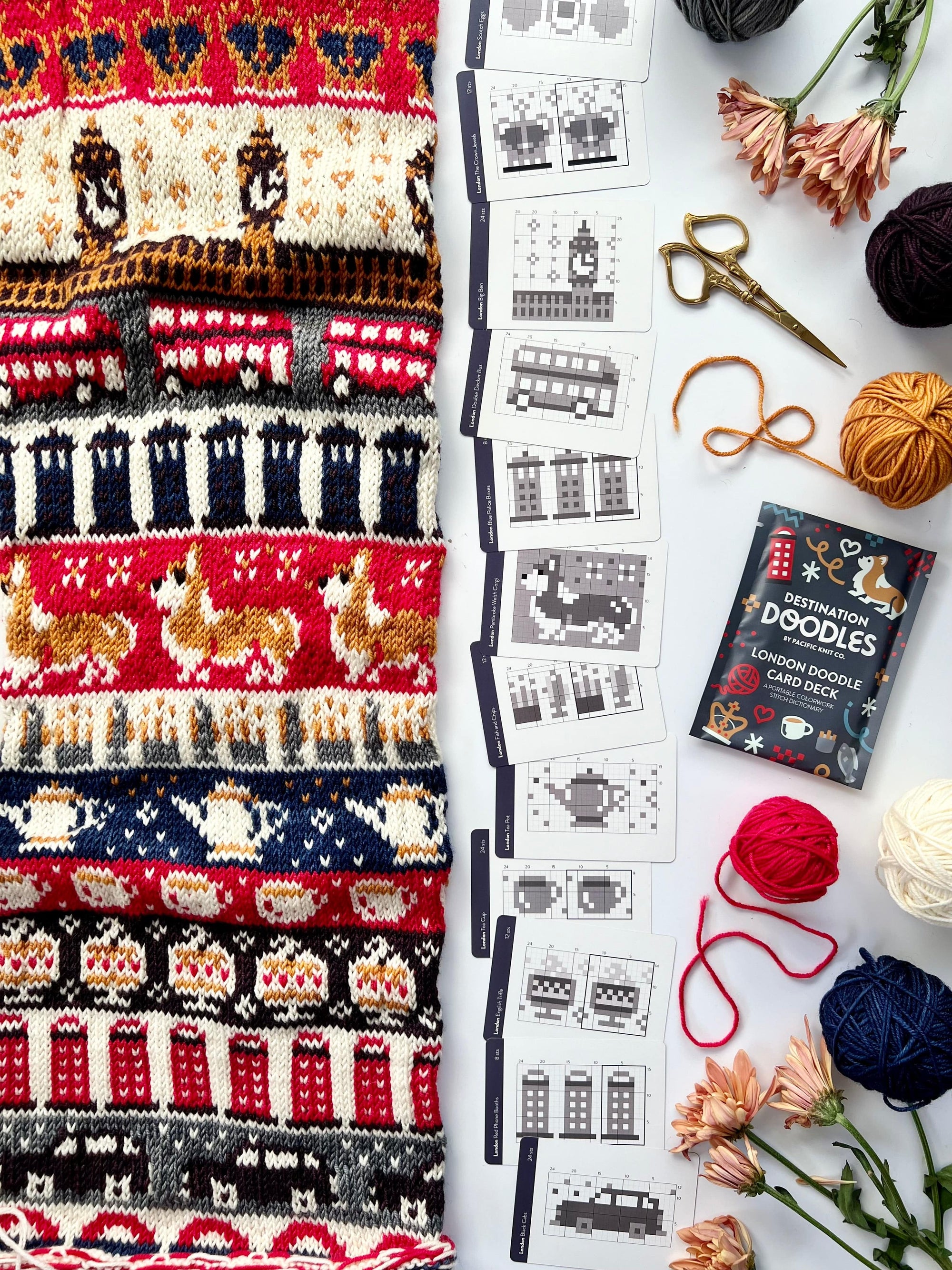 Pacific Knit Co. knitting pattern Pacific Knit Co. - London Destination Doodle Card Deck (Foil Pack)