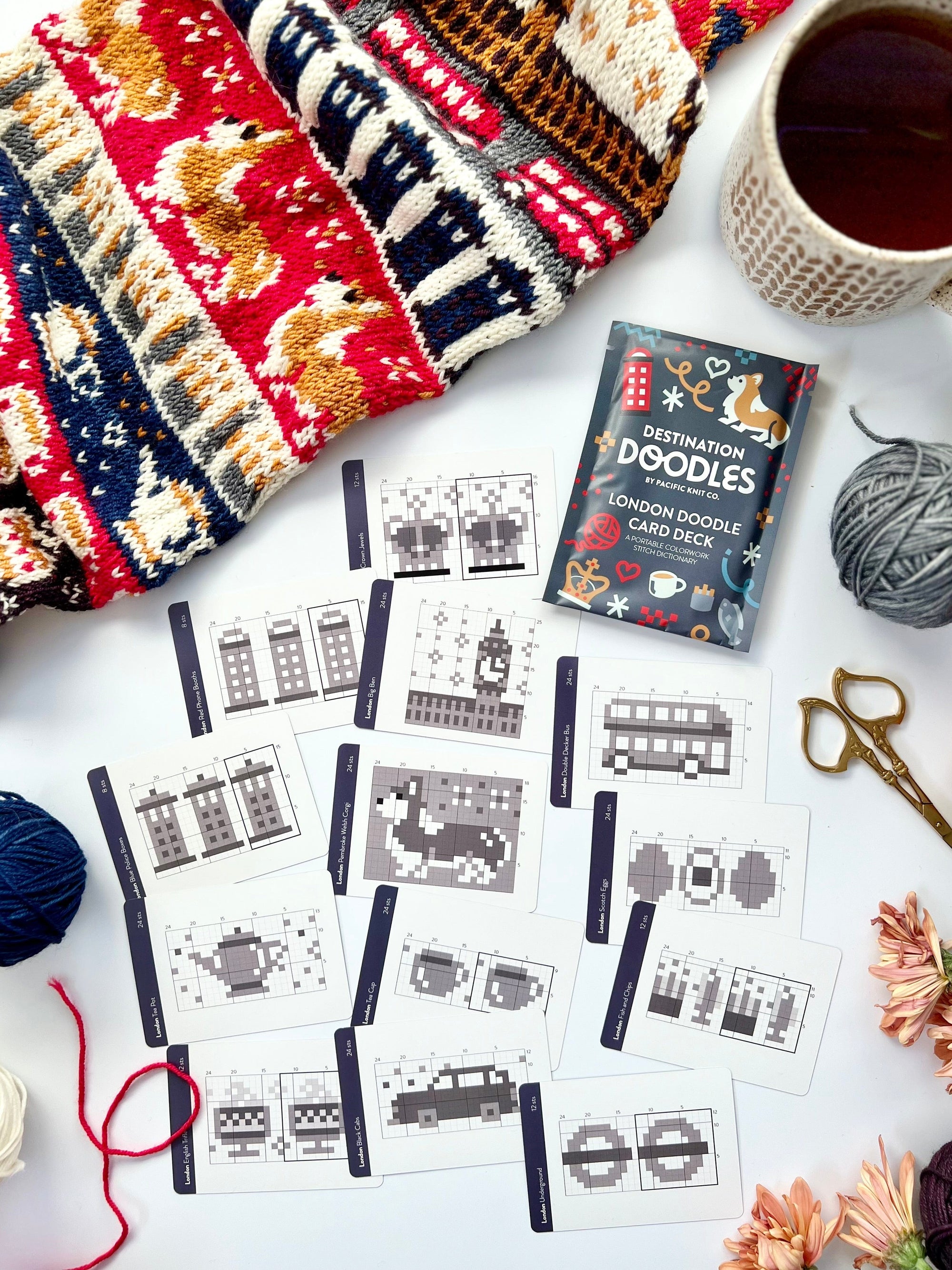 Pacific Knit Co. knitting pattern Pacific Knit Co. - London Destination Doodle Card Deck (Foil Pack)