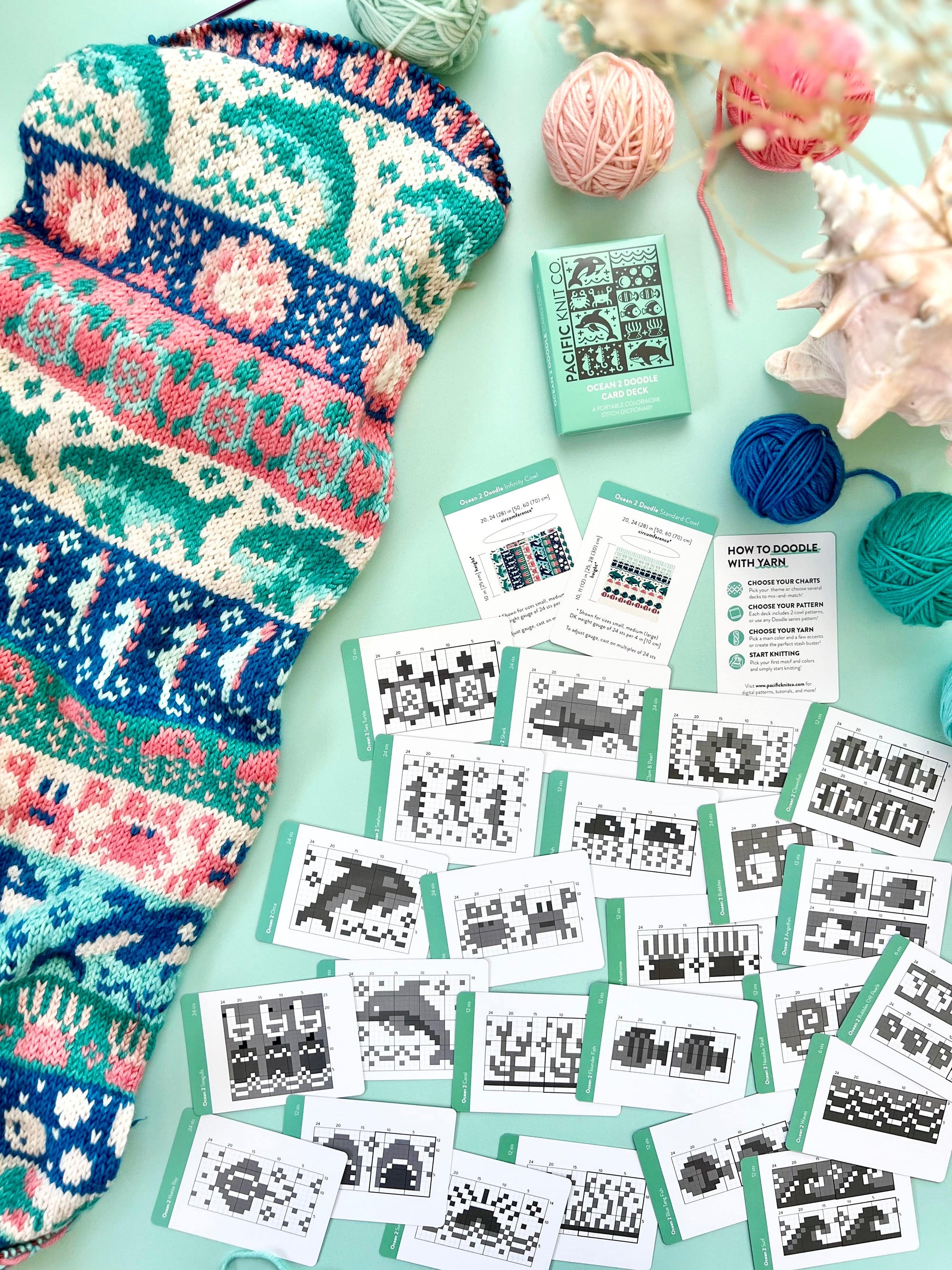 Pacific Knit Co. knitting pattern Pacific Knit Co. - Ocean 2 Doodle Card Deck (Expansion)