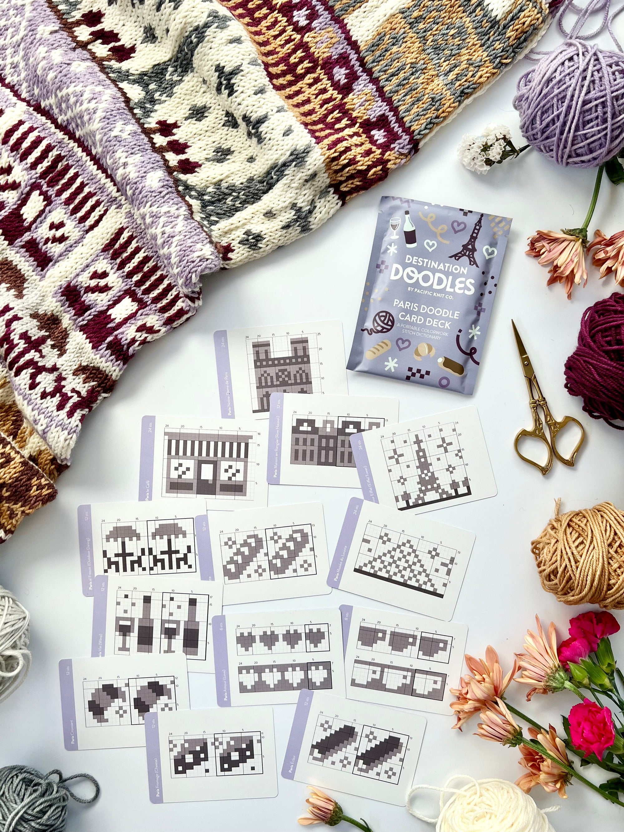 Pacific Knit Co. knitting pattern Pacific Knit Co. - Paris Destination Doodle Card Deck (Foil Pack)