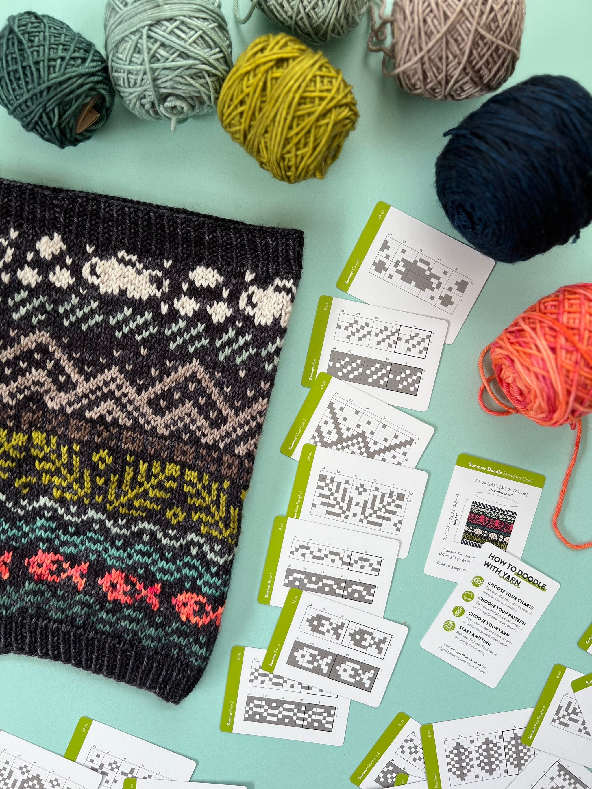 Card Knit Pattern Louie & Lola Yarns - Pacific Knit Co. - Summer Doodle Card Deck
