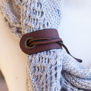 Purl & Hank Light Brown/Antique Brass Purl & Hank - Wrap-A-Round Shawl Belt