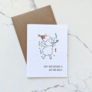 Thread & Maple Thread & Maple - Eco Birthday Card "Wild & Woolly"