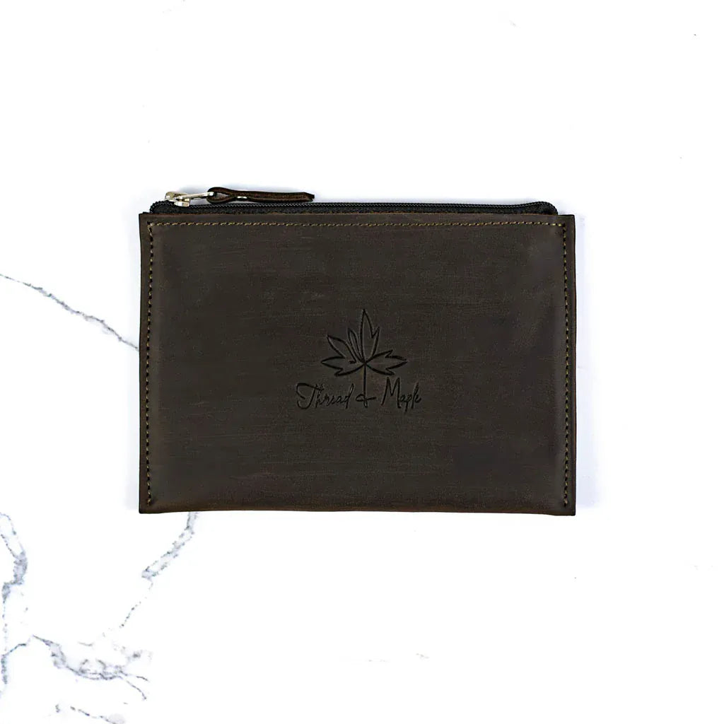 Thread & Maple Thread & Maple - Leather Zip Pocket
