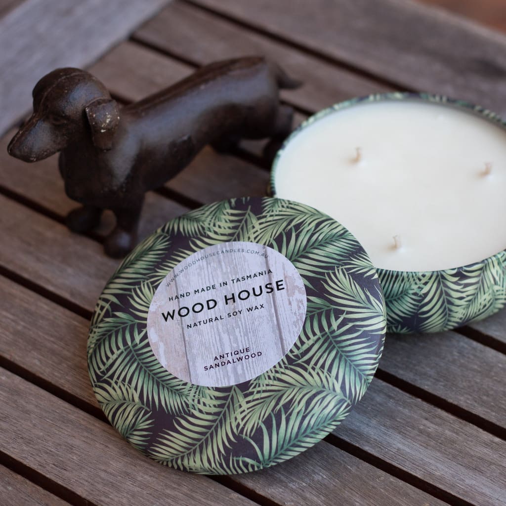Wood House Candles Wood House Candles - Palm Leaf Tin